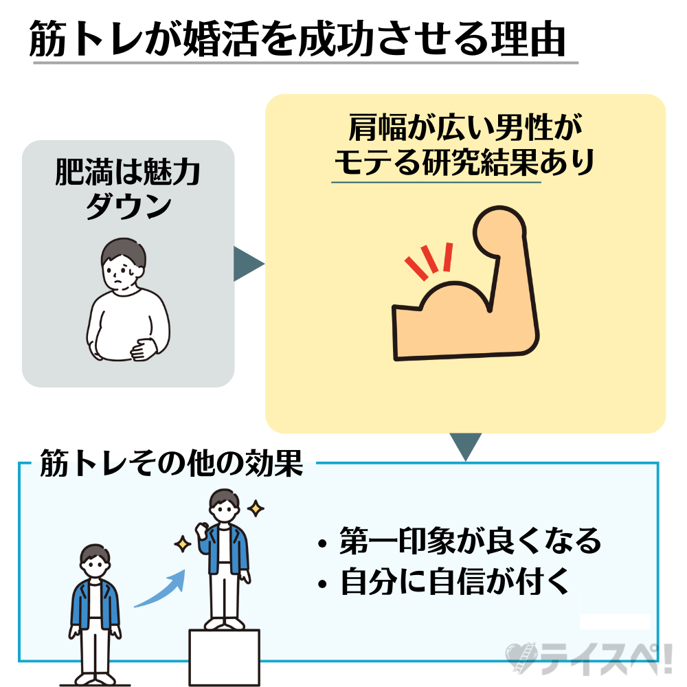 筋トレが婚活を成功させる理由の図解