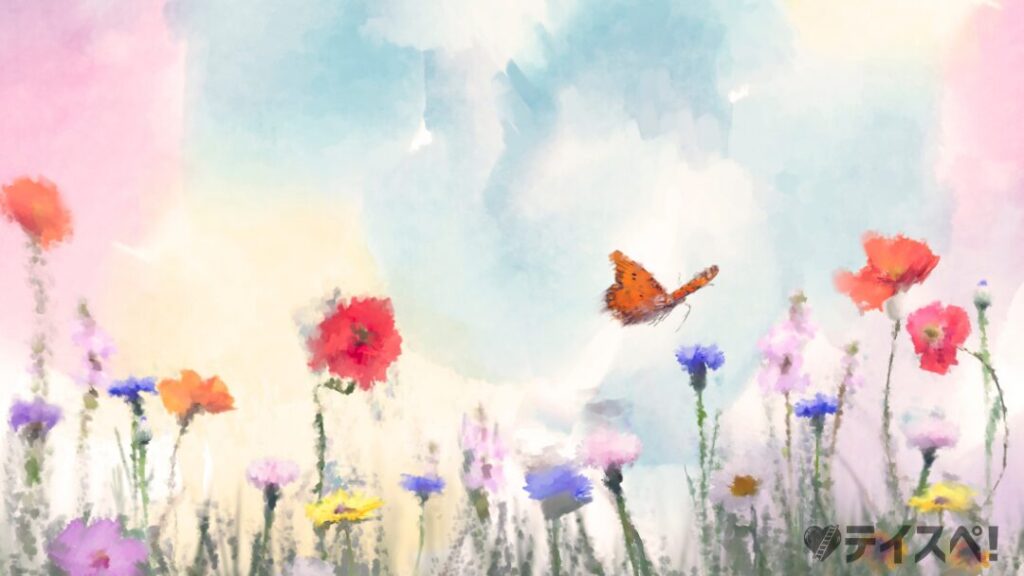 蝶と花の絵