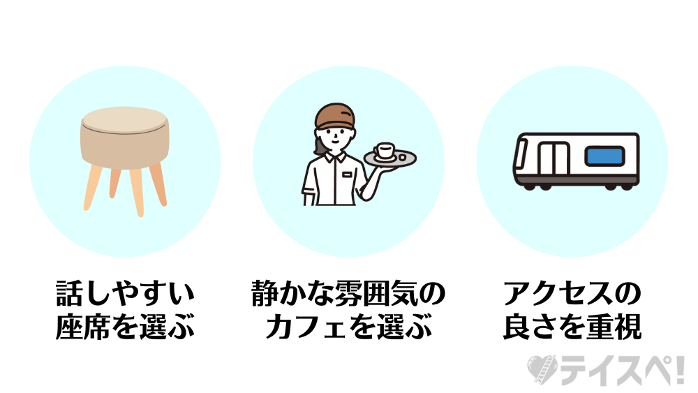 初デートのカフェの選び方の図解