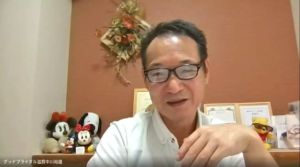 グッドブライダル滋賀の代表・中川裕雄さんへのインタビューの様子