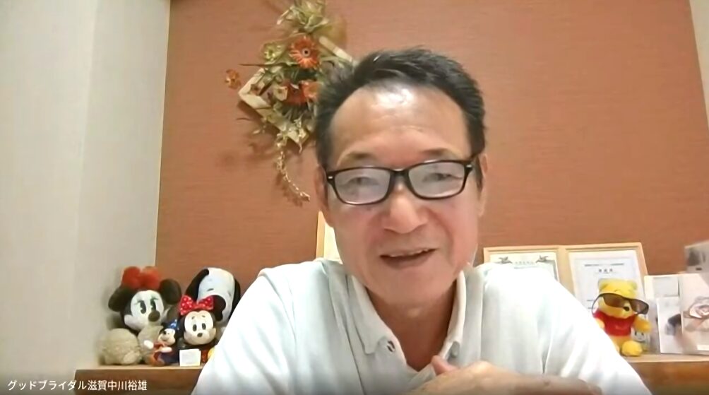 グッドブライダル滋賀の代表・中川裕雄さんへのインタビューの様子
