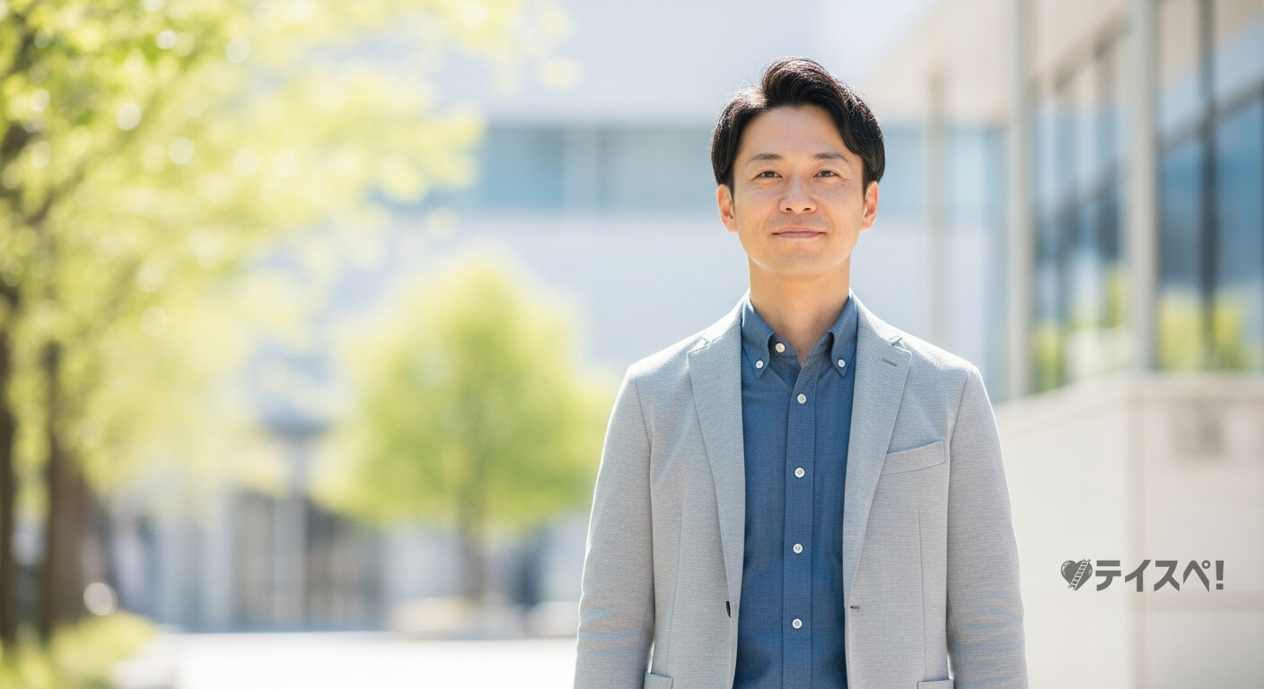 前向きな表情で先を見つめる30代男性のイメージ写真