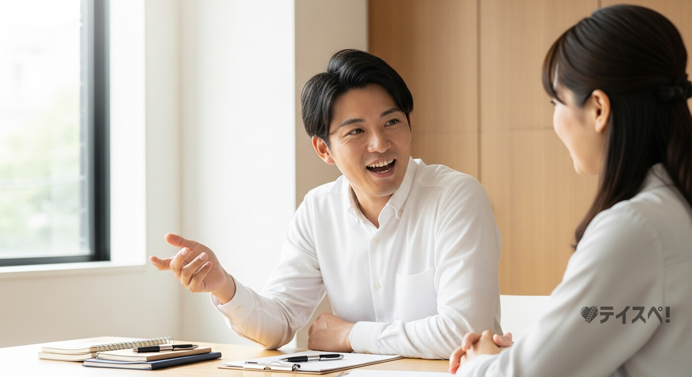 積極的に相談する男性のイメージ