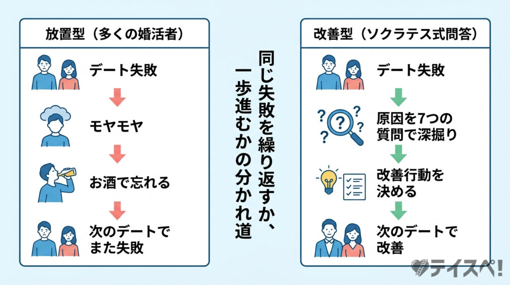 婚活失敗パターン比較図