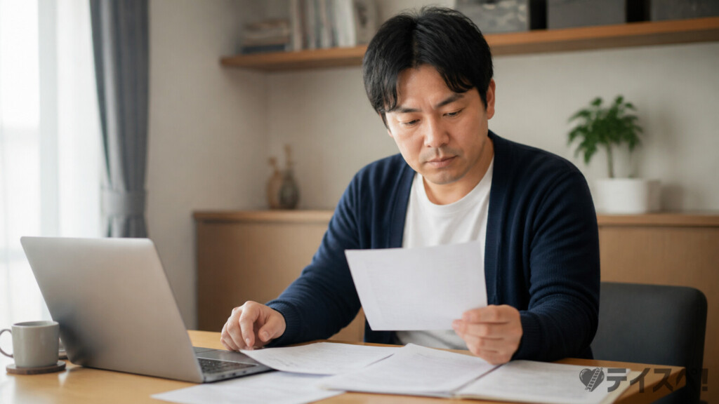 入会書類を手元で確認する様子をイメージした写真