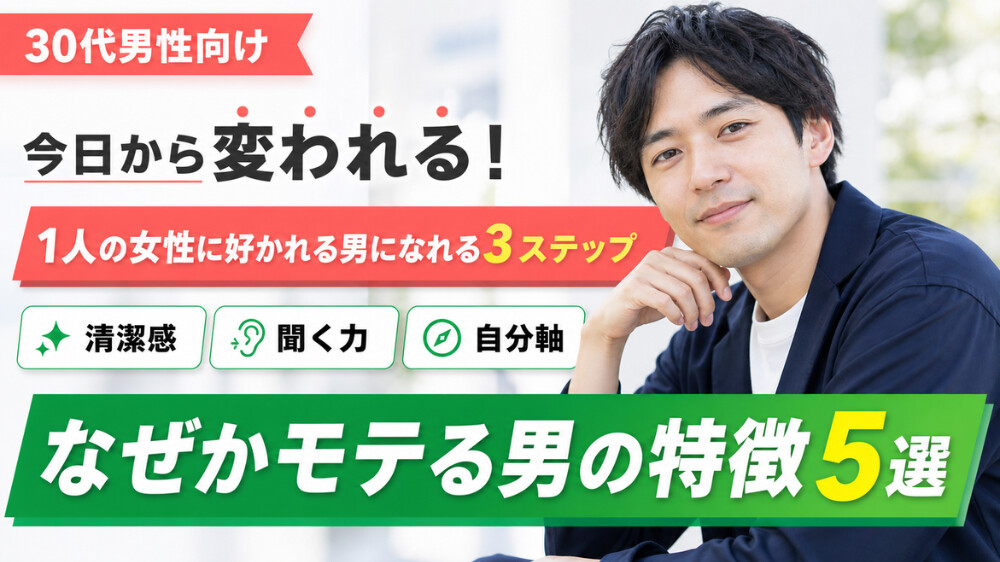 なぜかモテる男の特徴5選｜1人の女性に好かれる男になれる3ステップ