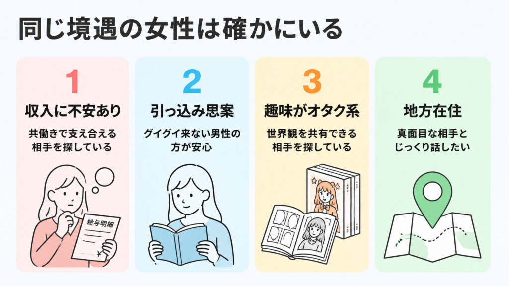同じ境遇の女性のタイプ図解