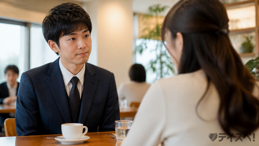 初デートで緊張する男性